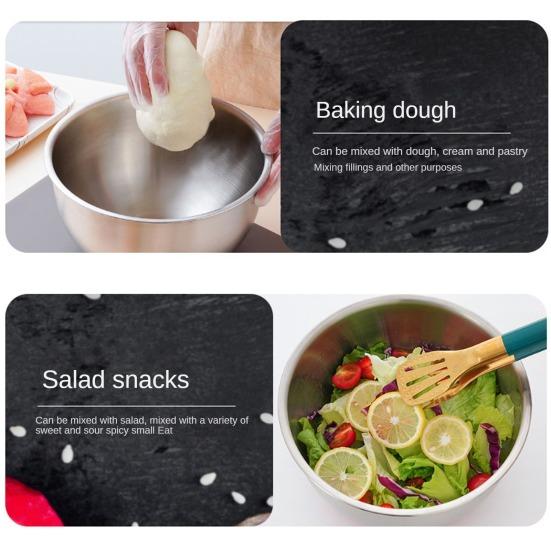 Чаша для смешивания премиум-класса, 5 л, нержавеющая сталь 304, глубокая, защищенная от брызг, нескользящая ручка, можно мыть в посудомоечной машине, идеально подходит для тортов