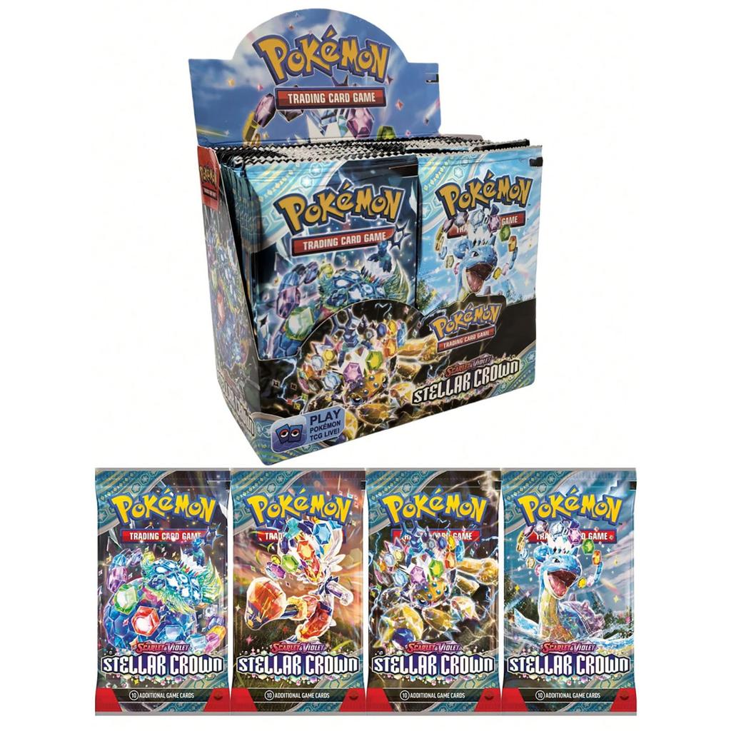 Набор случайных бустеров Pokémon TCG на английском языке – Случайные смешанные серии, Включает голографические карты, Идеально подходит для игры и коллекционирования