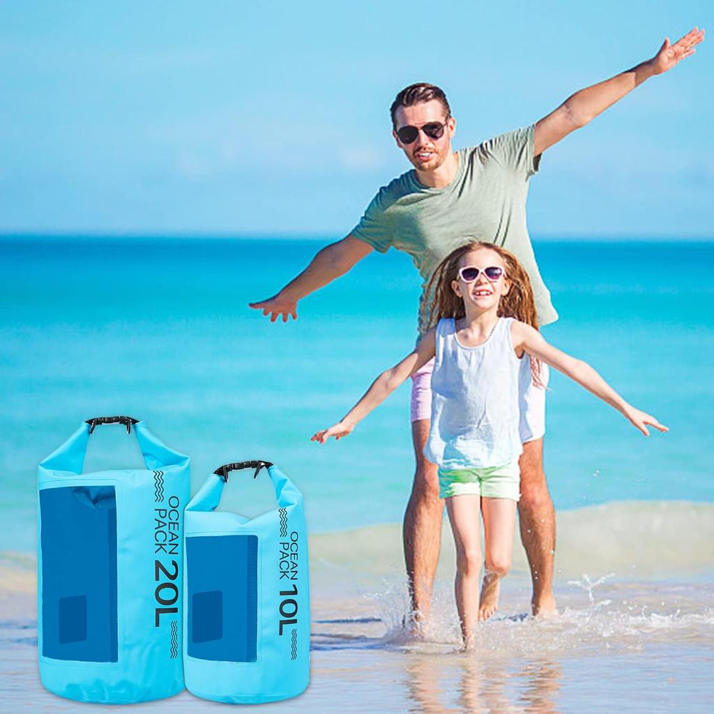 Водонепроницаемые сумки емкостью 20 л. Длинный регулируемый плечевой ремень, мощная застежка-рулон, сухая сумка, водонепроницаемая сумка с прозрачным окном.