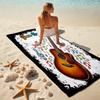 1PC Custom Name Music Guitar Art Beach Towel Highly Absorbent And Sand-Resistant Towel for Swimming, Pool, Yoga, And Travel Lightweight