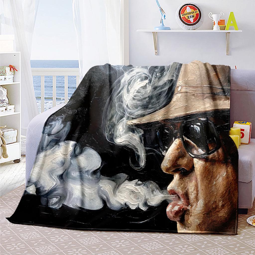 1pc Udo Lindenberg's oil portrait blanket, al season lightweigh Poster blanket home office outdoor nap multifunc Poster blanketional blanket