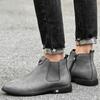 Fashion Winter Plush Warm Men Chelsea Boots Formal Business High Top Shoes British Style Ankle Boots Genuine Leather Male Business Shoes