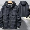 Мужская повседневная красивая куртка для пробивания отверстий, студенческая куртка с длинным рукавом и капюшоном больших размеров