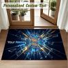 Crystal Velvet Square Rug Custom NameBIRMINGHAM CITY Pattern Non Slip Home Floor Decor Rug