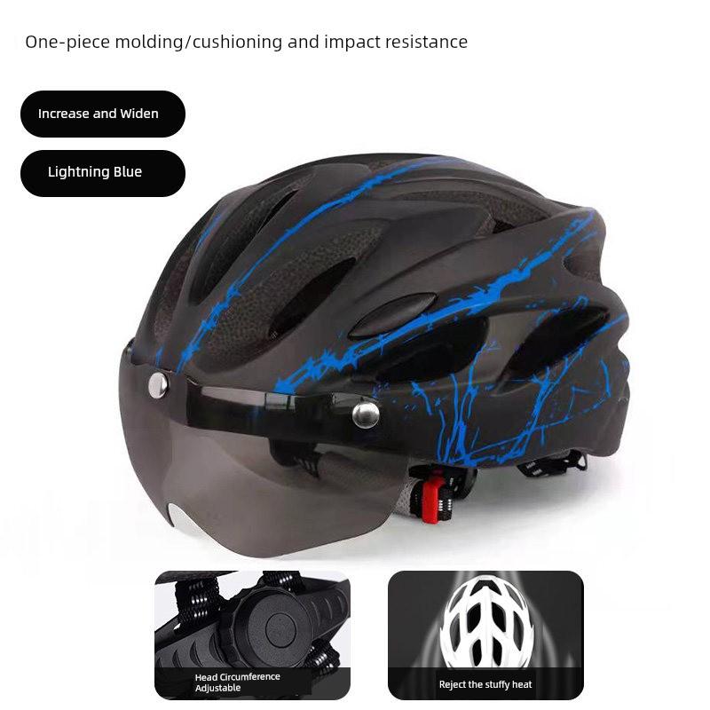 Yu Zhaolin's Premium Bicycle Helmet with Integrated Goggles, One-Piece Riding Helmet for Men and Women, Mountain and Road Safety Helmet