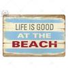 Beach Tin Sign Plaque Metal Vintage Summer Metal Wall Sign Beach Decor for Beach Bar Beach House Seaside Decorative Plate