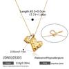 Stainless Steel Heart Necklace Luxury Niche Accessory Women Layered Necklace Earrings Vacuum Gold Plating Waterproof Jewelry