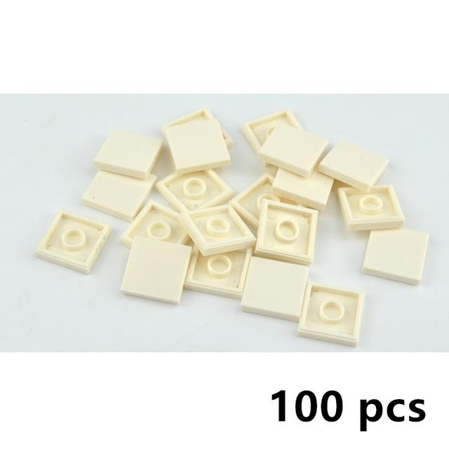 50-100 шт. Плоская деталь 2x2 2x4 DIY Enlighten Пластиковая Гладкая DIY DIY Сборка Строительный Блок Блок Кирпичики Подходит Для Всех Брендов Собираемые Частицы
