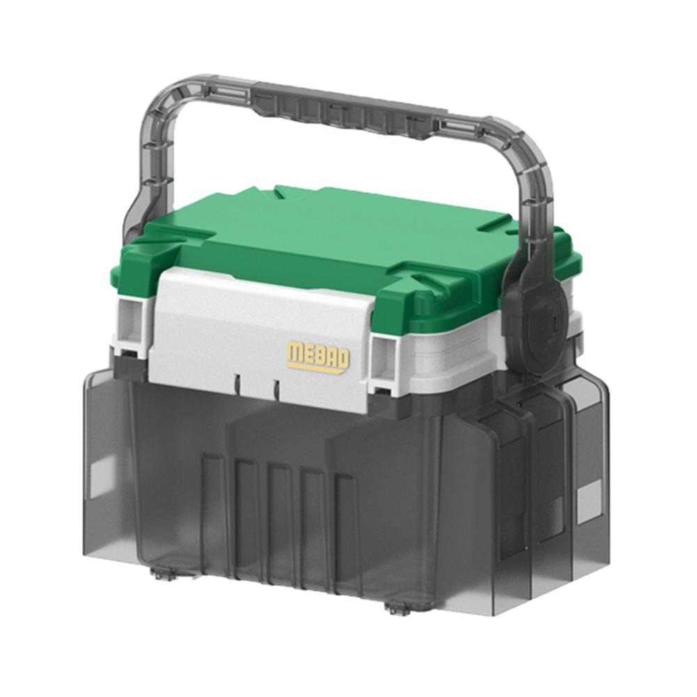 Double Layer Fishing Rod Reel Box with Handle Fishing Tool Storage Box Large Capacity Portable Multifunctional for Men Women