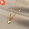 Hi Stainless Steel Gold Color Love Heart Necklaces For Women Chokers Trend Fashion Festival Party Gift Jewelry