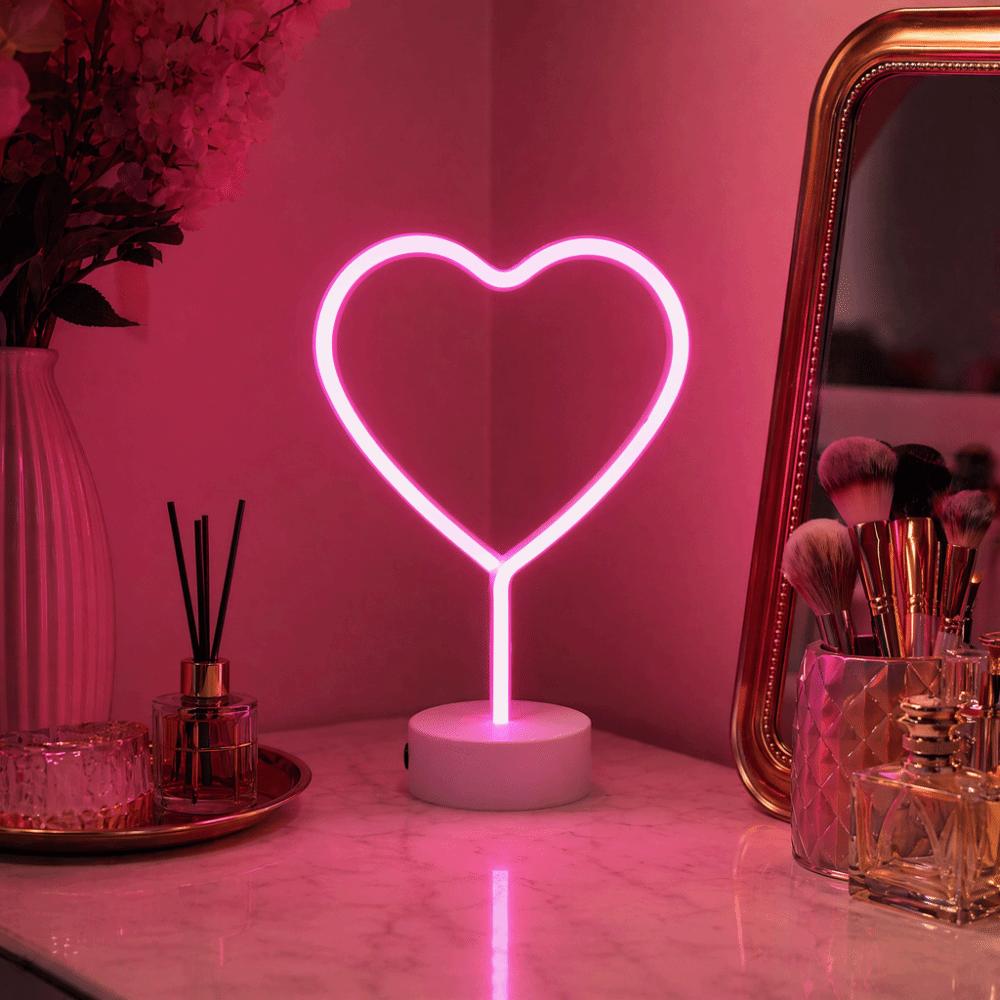 Pink Light LED Neon Light USB or Battery Operated LED Neon Sign Neon Desk Lamp Wedding Decoration