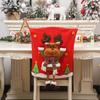 3D Doll Design Christmas Chair Cover Cloth Snowman Chair Cover Santa Chair Cover  Holiday Festival