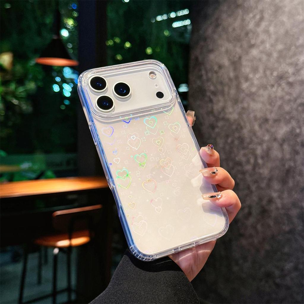 Акриловый противоударный чехол для iPhone 17/16 Pro с дизайном в виде лазерного сердца