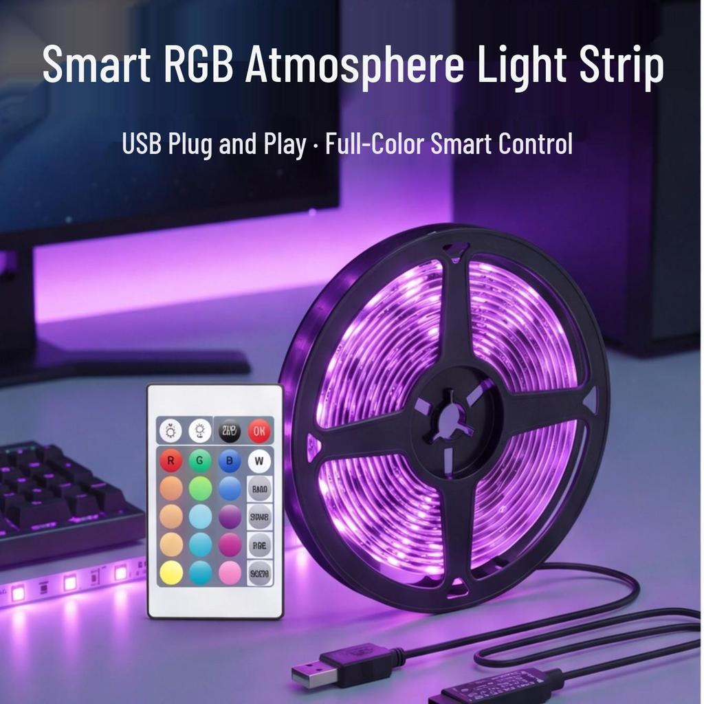Светодиодная RGB лента 5В 5050, комплект: Умный USB-Bluetooth Декор с Изменением Цвета для Стены или Стола