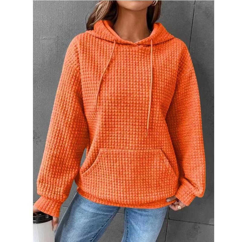 Autumn Winter Women's New Round Neck Long-sleeved Sweatshirt Solid Color Top