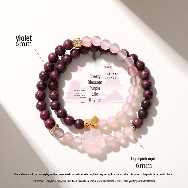 Natural White Jade Green Grape Lotus Pod Double Circle Bracelet - Elegant Chinese Niche Beaded Jewelry