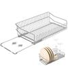 Выдвижная сушилка для посуды Wowfill над раковиной, нержавеющая сталь, устойчивая к ржавчине и царапинам (Серебристый, 33 см)