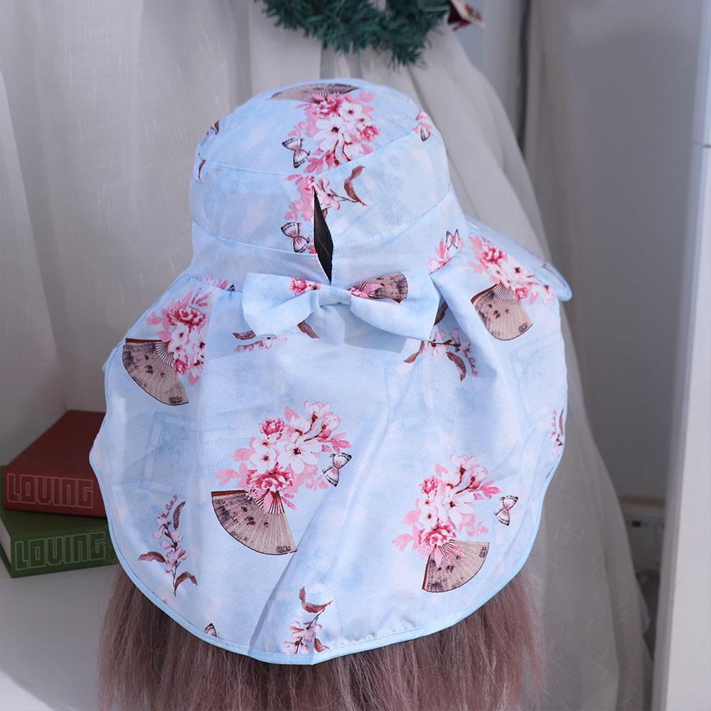 Wide-Brimmed Picking Tea Hat Flower Neck Protection Hat Sun Hat Sunshade Shawl Cap Jogging