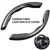 15 Inch Carbon Fiber Universal Steering Wheel Cover - Non-Slip, Odor-Free, Stylish Black Design - Perfect Car Accessories for Women,