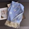 2025 New Camellia Imitation Cashmere Pashmina Shawl Lady Wrap Warm Winter Scarves Long Tassel Female Foulard Hijab Stoles Scarf
