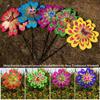 Colorful Rotating Wind Spinner Standing Lawn Flower Pinwheel  Outdoor Party Picnic Decor
