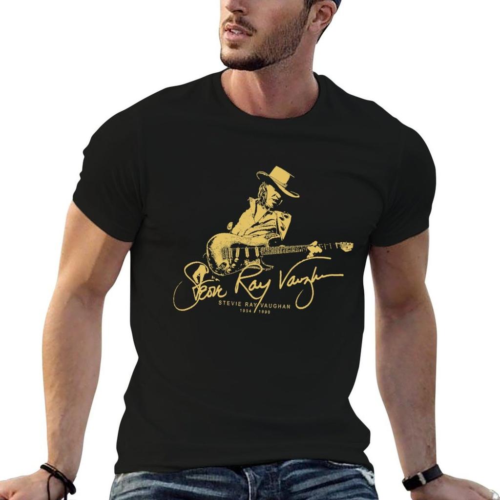 Stevie Ray Vaughan Fan Art Design T-Shirt Work Daily Short Sleeve Top