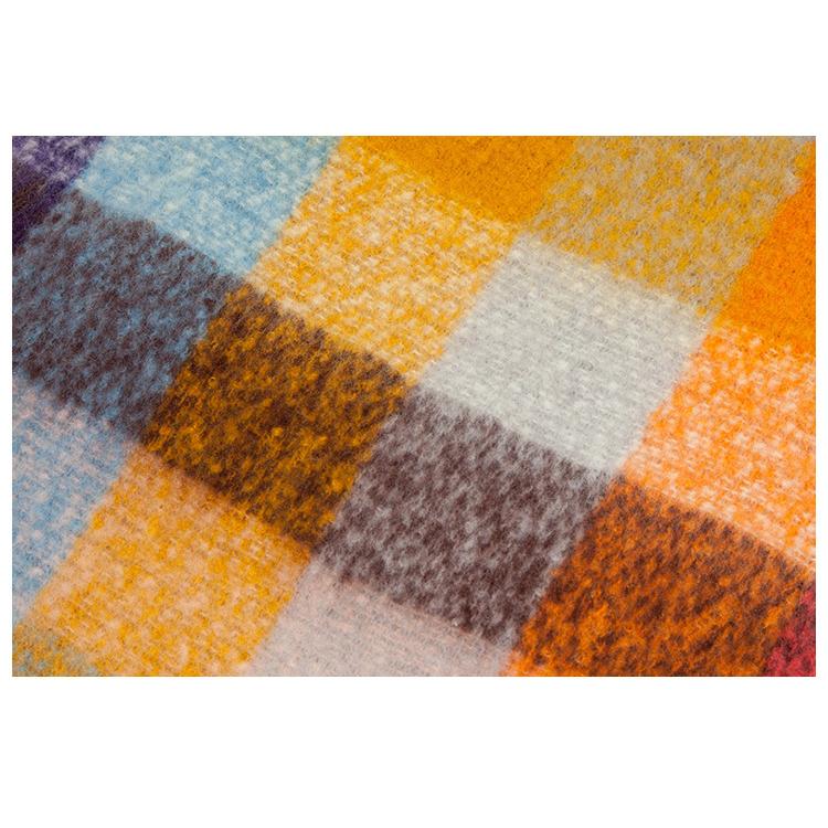 Осенне-зимний толстый клетчатый шарф с кисточками, женская шаль