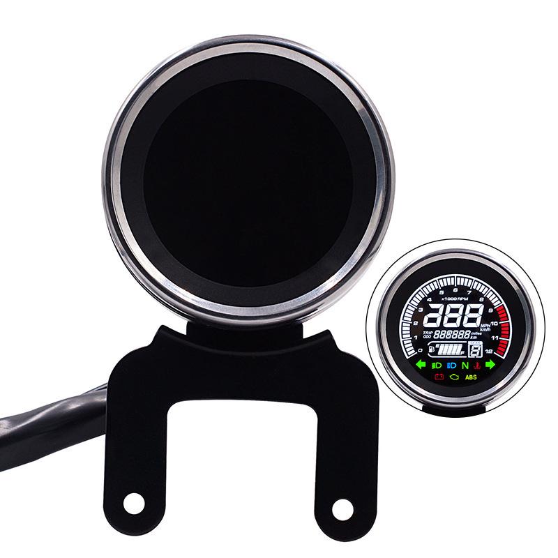 Multifunction Motorcycle Tachometer Meter LED Backlight LCD Motorcycle Speedometer Digital Level