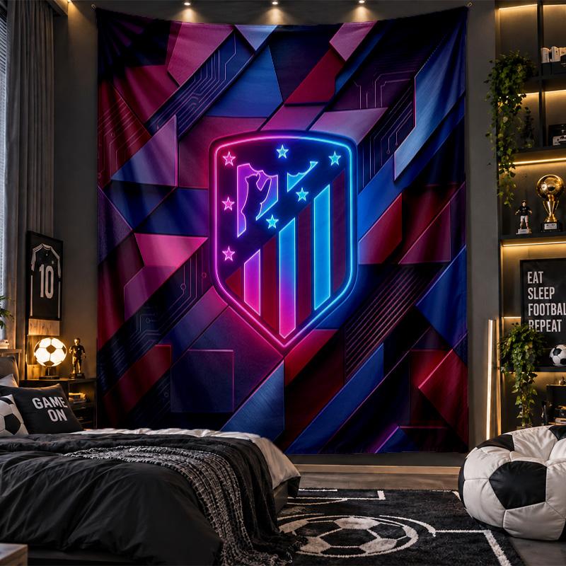 Wall Hanging Tapestry Atletico Madrid Print Cloth for Living Room Bedroom Home Decor
