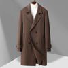 New Men's Double-sided Woolen Medium and Long Suit Collar Double-breasted Woolen Coat Simple Men's Korean Coat