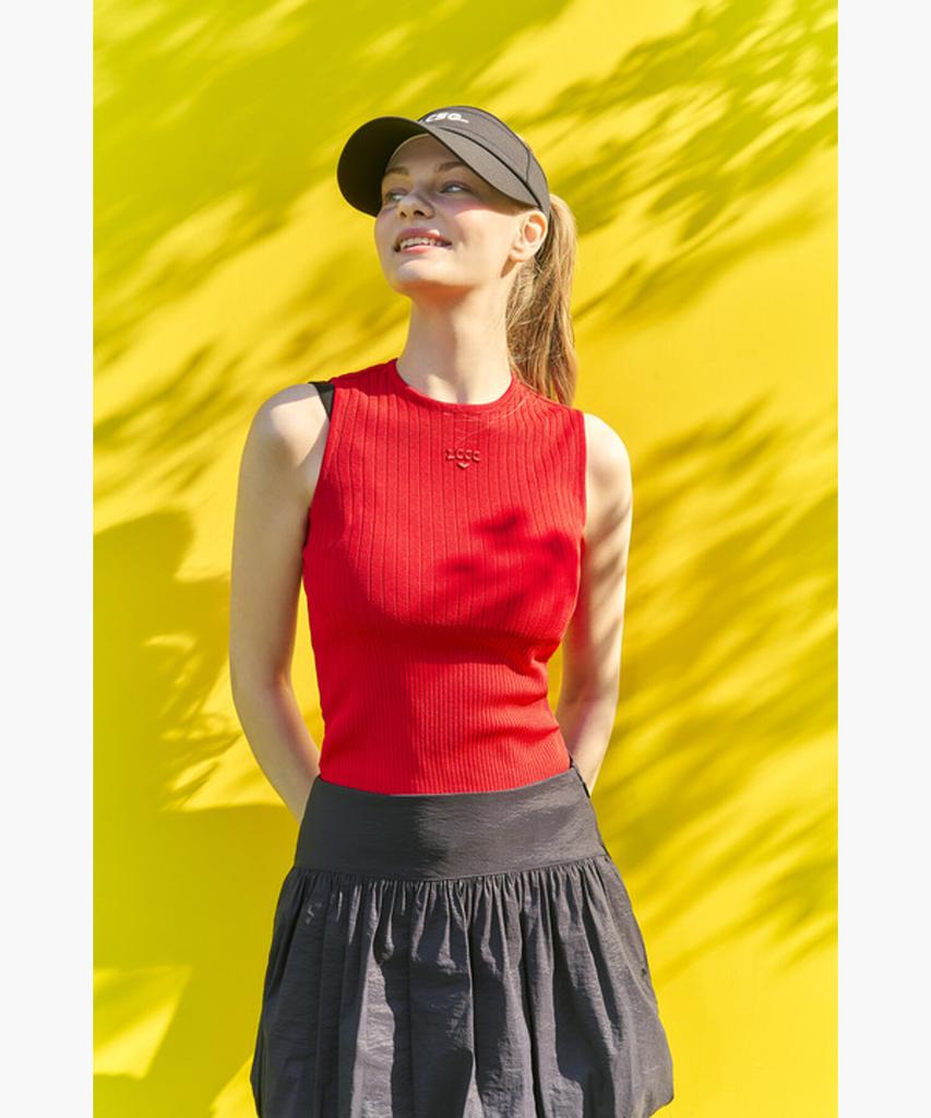 Женский остроконечный безрукавный свитер в рубчик LECOQ GOLF (Gq222Lkp42)