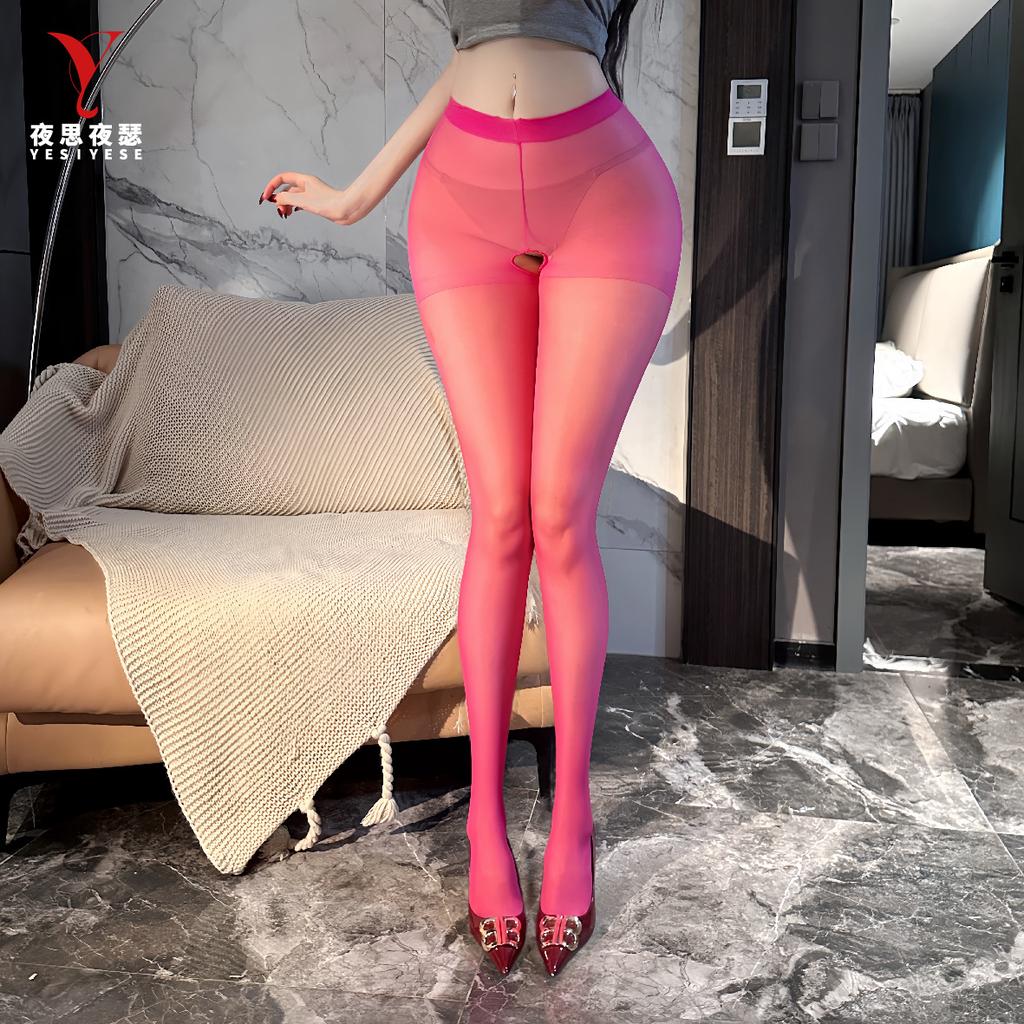 Night thoughts, night charm, open silk stockings, ladies' one-piece see-through, sexy and tempting, beautiful legs without taking off A3003
