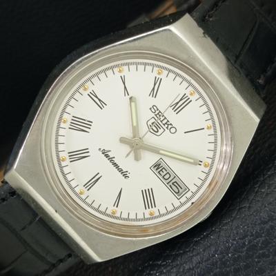 ВИНТАЖНЫЕ АВТОМАТИЧЕСКИЕ ЧАСЫ SEIKO 5 6309A ЯПОНИЯ МУЖСКИЕ БЕЛЫЙ ЦВЕТ ЦИФЕРБЛАТ a708302-1