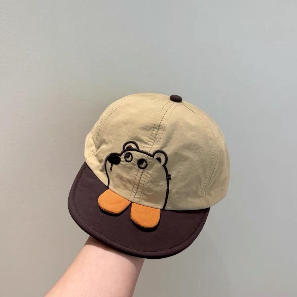 Casual Infant Sun Visor Hat Quick Dry Kids Peaked Caps Spring Cartoon Bear Baby Hat  Boys/girls