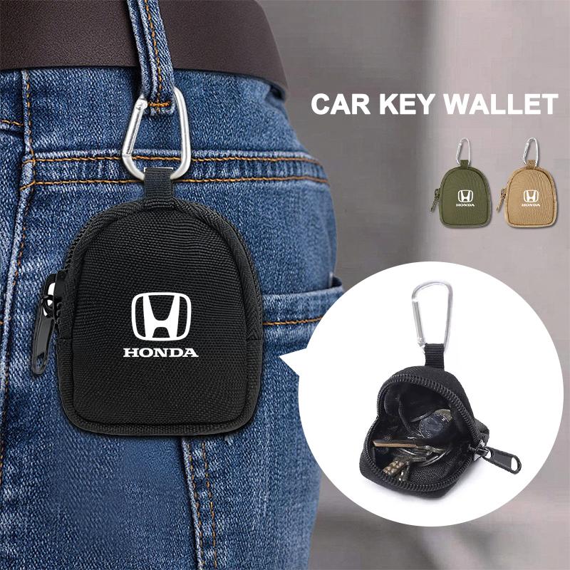 Car Key Case Keychain Mini Storage Bag Auto Interior Accessories For Honda civic accord fit jazz pilot CRV odyssey passport city LV4