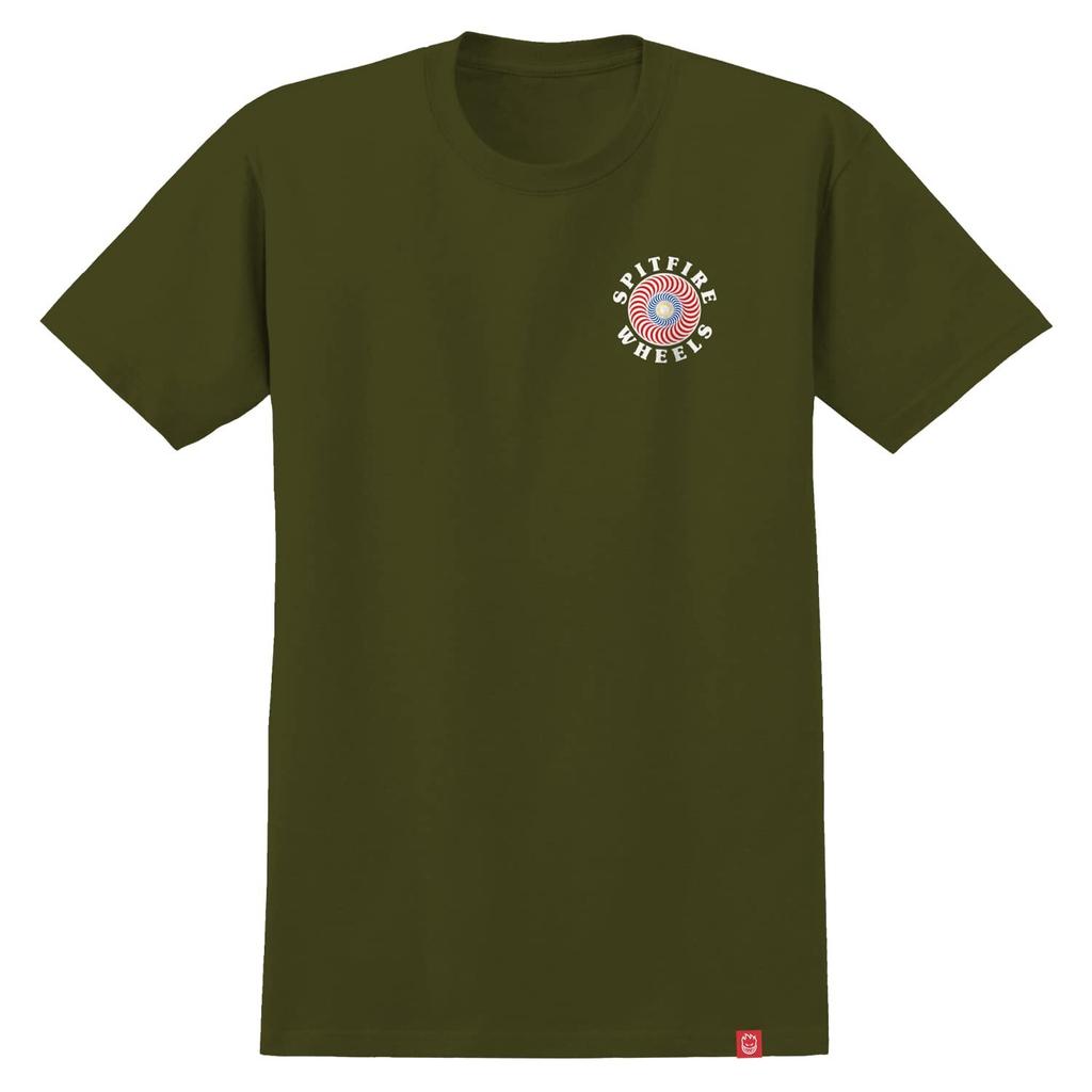 Spitfire Skateboard Wheels Shirt Og Classic Fill Military Green Size L