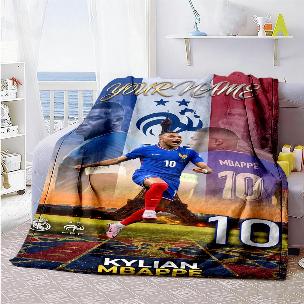 Mbappe Personalized Name Blanket Gift Customizable Blanket Ultrasoft Perfect For Bed Office Bedding Nap For All Occasions