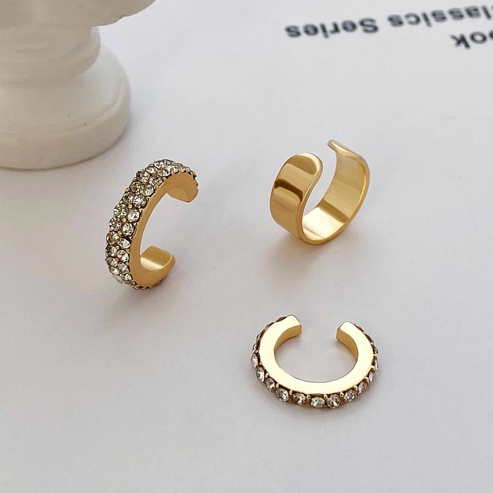 Fashion Simple Design Gold Color Clip Earrings for Women Non-Piercing Puck Rock Fake Cartilage Ear Cuff 2023 Trendy