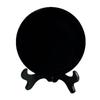 Obsidian Polished Round Disc Feng Shui Ornament for Home or Office