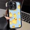 Чехол для телефона iPhone 17 Air 16E 15 16 Pro Max Смешной Милый Мультяшный Утенок Чехол 14 Plus 13 12 Mini Мягкий Силиконовый Чехол Fundas