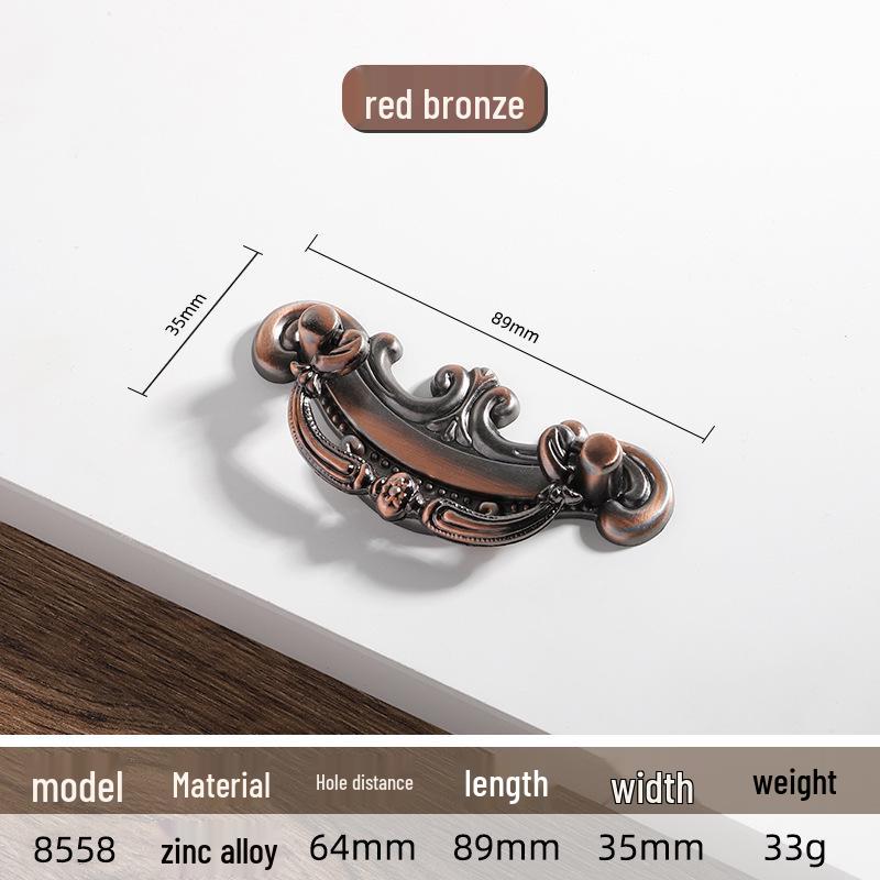 Античная сине-красная бронзовая европейская классическая кухонная мебельная ручка-кольцо