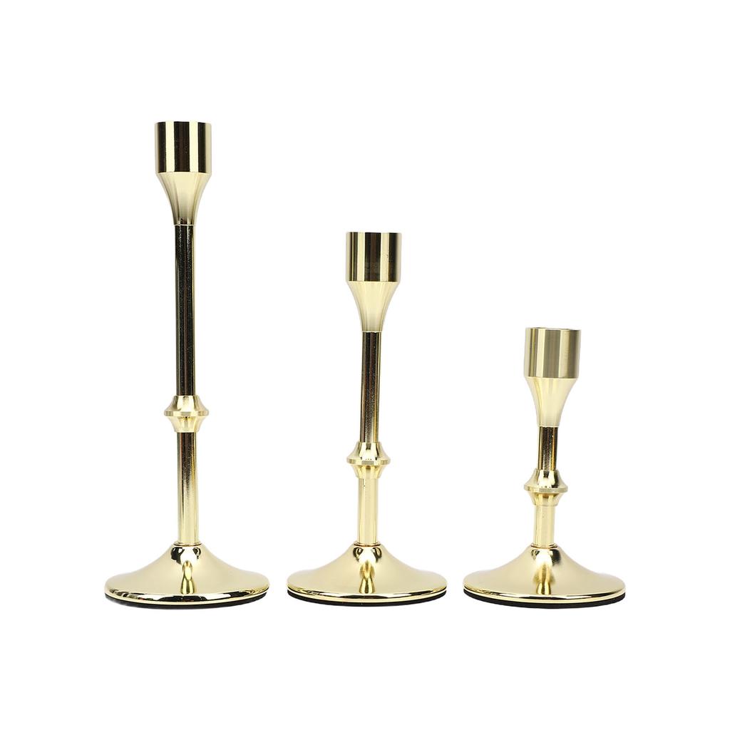 3 Pcs Candlestick Holder Steel Vintage Tall Metal Taper Candle Holders with Round Base for Table Wedding Housewarming