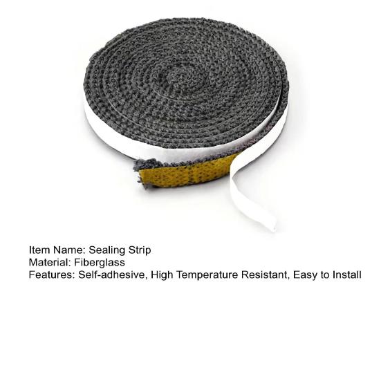 10/12/15MMx2M Стекловолоконная уплотнительная лента для каминной дверцы, самоклеящаяся, высокотемпературная, для дровяной печи