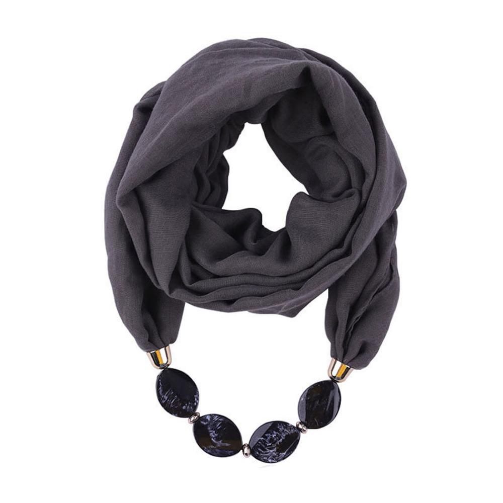 1Pcs Cotton Linen Necklace Scarf Resin Pendant Head Scarves  Costume Bead Decoration Accessories
