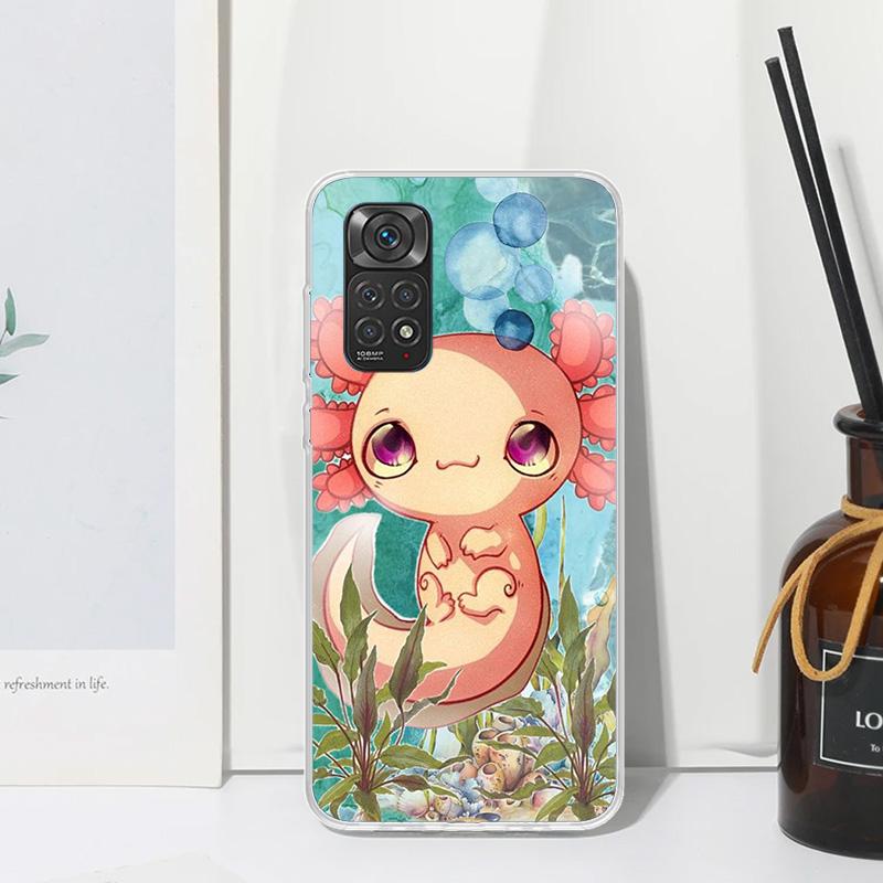 Cute Axolotl Kawaii Phone Case For Xiaomi Redmi Note 15 13 14S 14 Pro Plus 12S 11S 10S 12 11E 10 11T Art Fundas Back Cover Redmi
