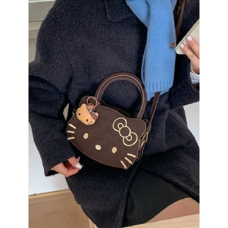 Stylish Hello Kitty Cartoon Animal Bag With Contrast Piping And Pu Finish For School And Work