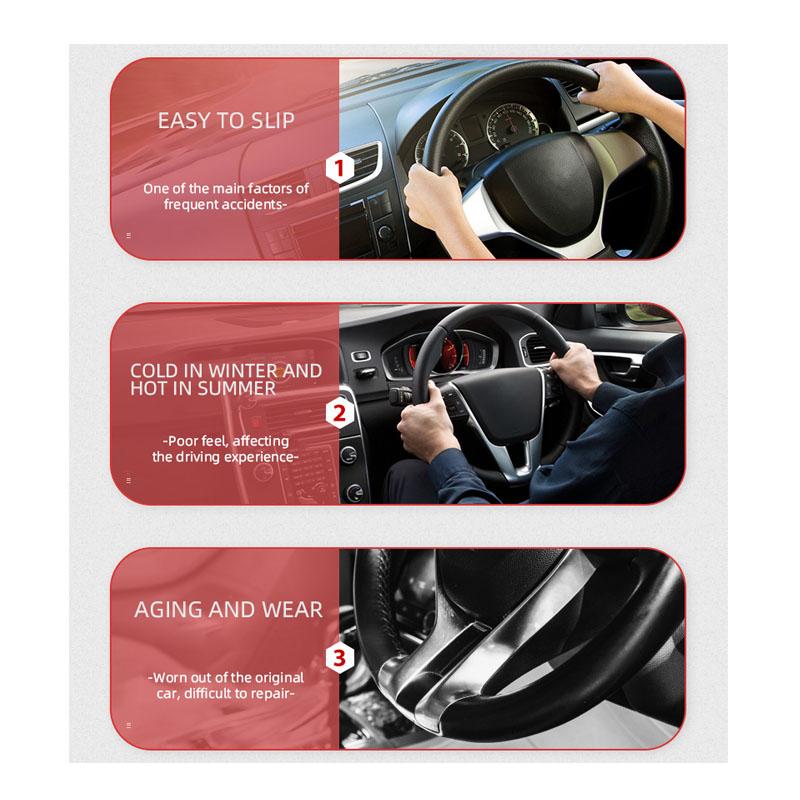 Чехол на руль автомобиля, чехол на усилитель рулевого колеса, универсальный, нескользящий, из углеродного волокна для автомобиля, противоскользящие аксессуары