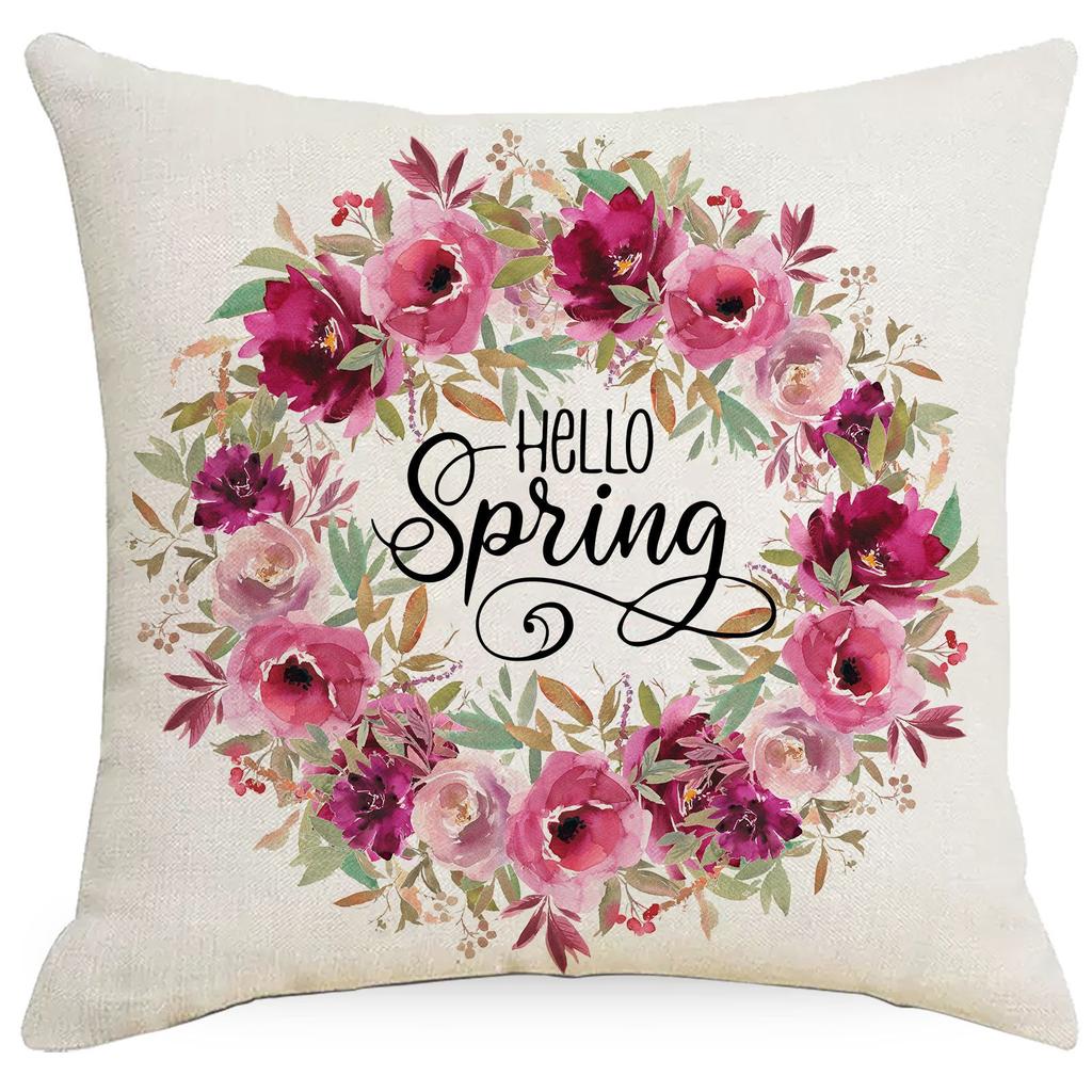 Новая розовая весенняя цветочная гирлянда наволочка розовая велосипедная грузовая домашняя гостиная диванная наволочка