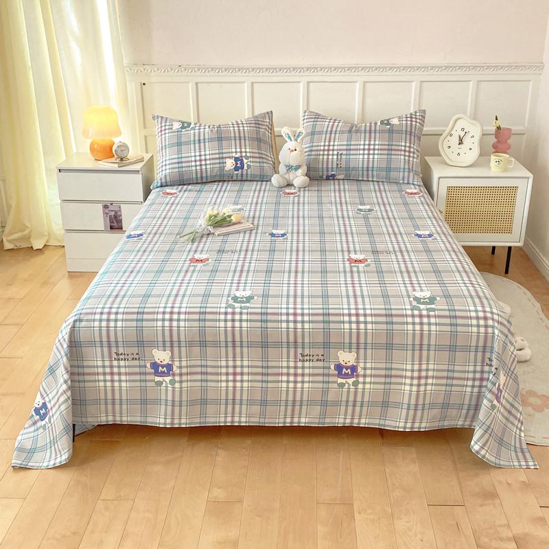 100% Cotton Floral Printing Bed Sheet Comfortable Skin Friendly Queen Flat Sheets for Bed High Quality Pure Cotton Bedsheet King
