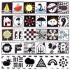 Double-Sided Black & White Baby Crib Cloth Book & Puzzle Toys Set